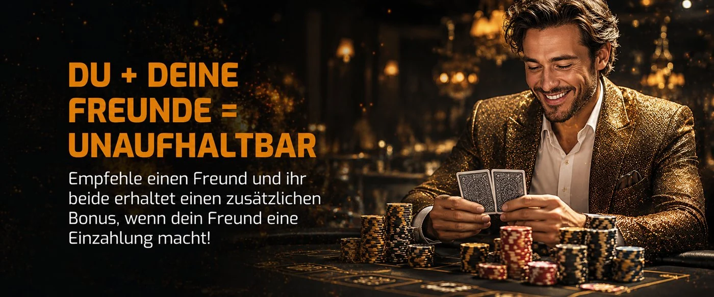 Du und deine Freunde — Freunde-werben-Bonus bei Casino Intense