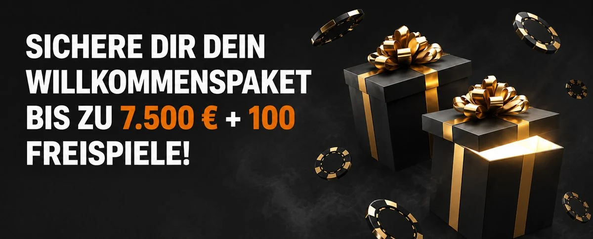 Sichere dir dein Willkommenspaket bis zu 7.500 € + 100 Freispiele